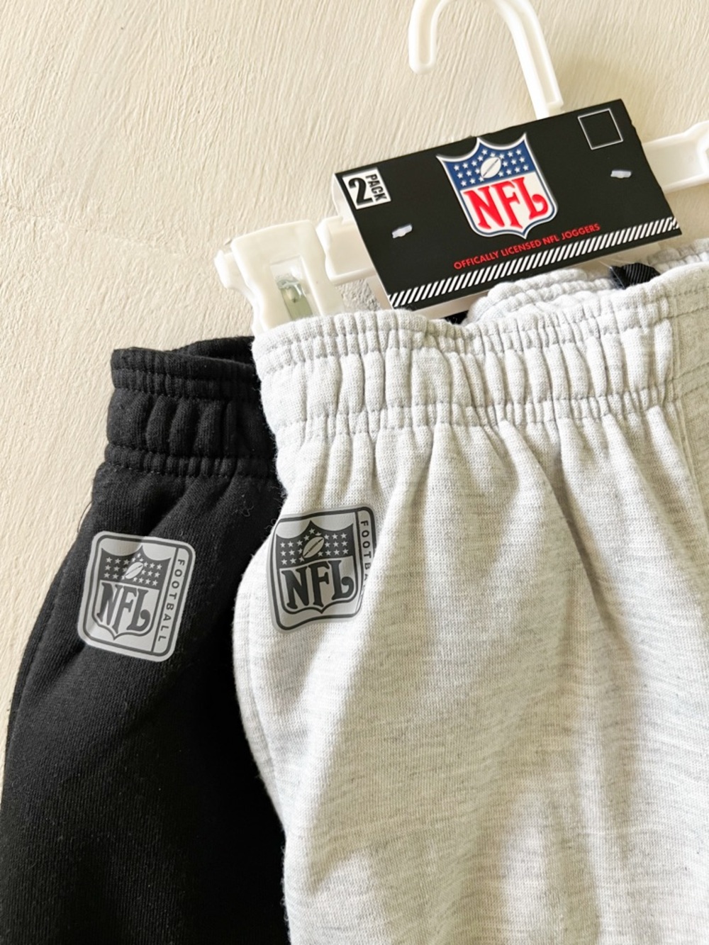 NWT: NFL Team Apparel 2-Pack Kid Jogger Sweats Black & Heather Gray size 14-16